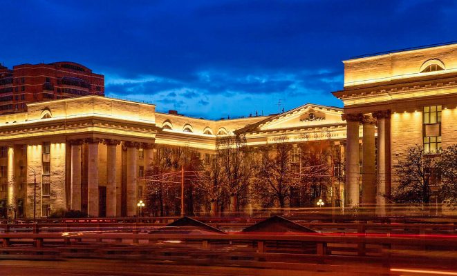 Архитектурная подсветка здания МАДИ