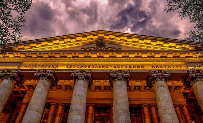 Архитектурная подсветка здания МАДИ