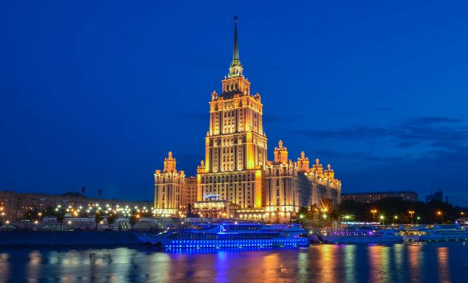 Архитектурно-художественная подсветка гостиницы Radisson Украина, г. Москва