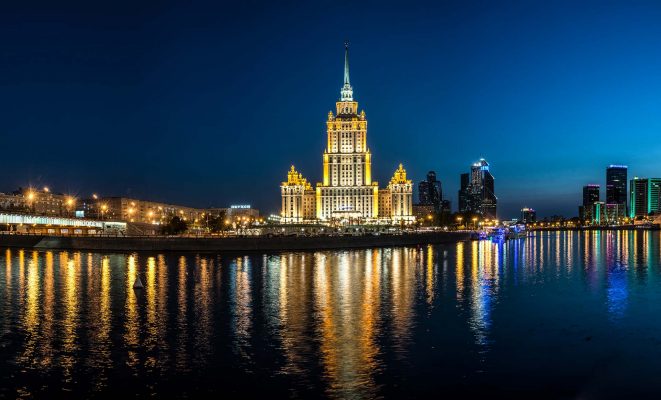 Архитектурно-художественная подсветка гостиницы Radisson Украина, г. Москва