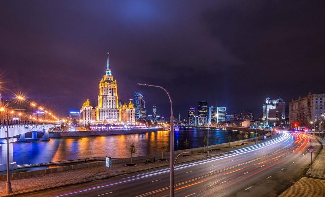 Архитектурно-художественная подсветка гостиницы Radisson Украина, г. Москва