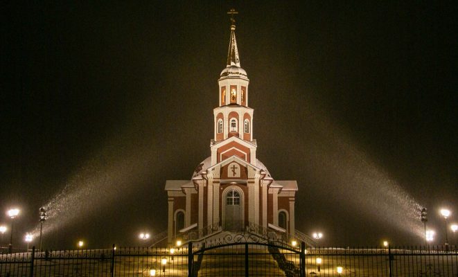 Архитектурно-художественная подсветка храма Георгия Победоносца, г. Брянск