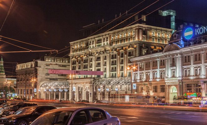 Архитектурно-художественная подсветка отеля Ritz-Carlton, г. Москва