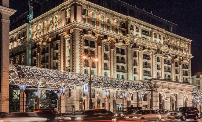 Архитектурно-художественная подсветка отеля Ritz-Carlton, г. Москва
