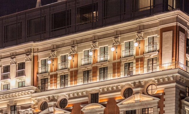 Архитектурно-художественная подсветка отеля Ritz-Carlton, г. Москва