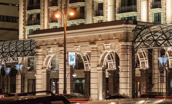 Архитектурно-художественная подсветка отеля Ritz-Carlton, г. Москва