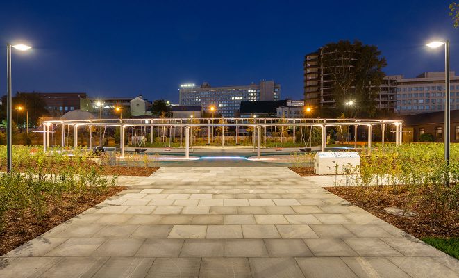 Архитектурное освещение игрового комплекса «Мега-качели», г. Москва, Парк культуры и отдыха им. Горького