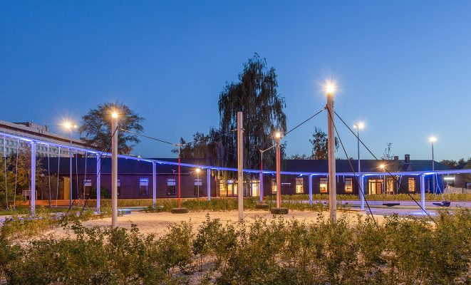 Архитектурное освещение игрового комплекса «Мега-качели», г. Москва, Парк культуры и отдыха им. Горького