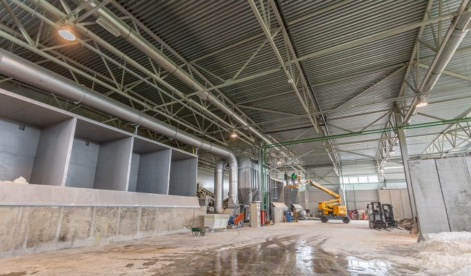 Освещение завода керамических плит LaminamRus, Калужская область, индустриальный парк Ворсино