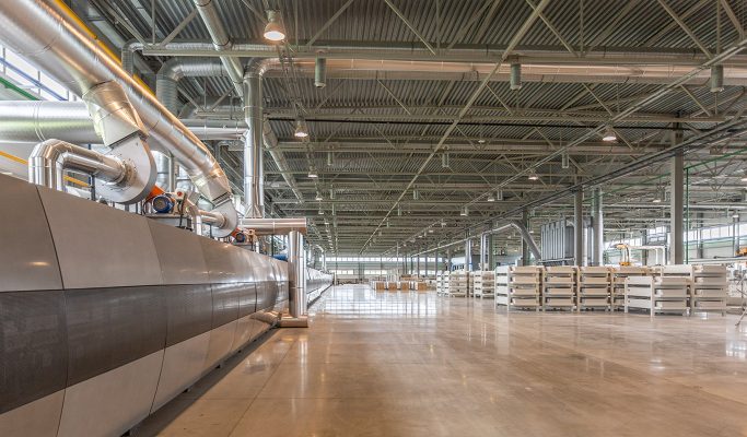 Освещение завода керамических плит LaminamRus, Калужская область, индустриальный парк Ворсино