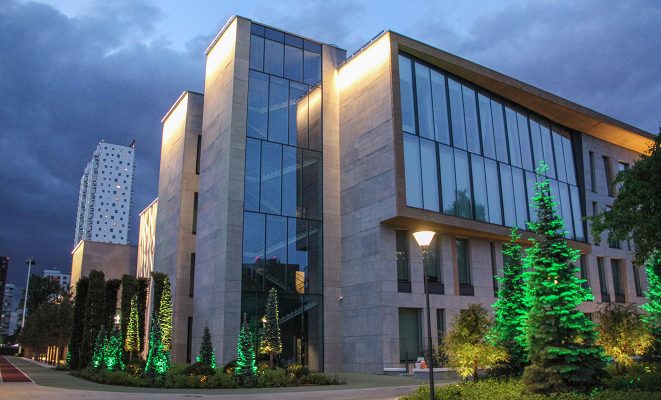 Освещение фасада «Хорошколы» — Хорошевской прогимназии