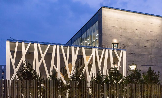 Освещение фасада «Хорошколы» — Хорошевской прогимназии