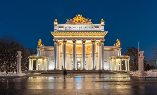 Архитектурное освещение Павильона № 71 «Атомная энергия» на ВДНХ